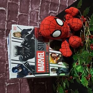 Marvel Studios 🎄Character Encyclopedia Book & Spidey Plush Bundle
